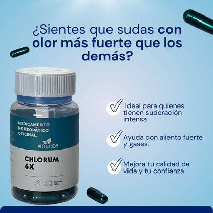 Chlorum 6X: contribuye a neutralizar los olores desde su origen y a recuperar tu confianza