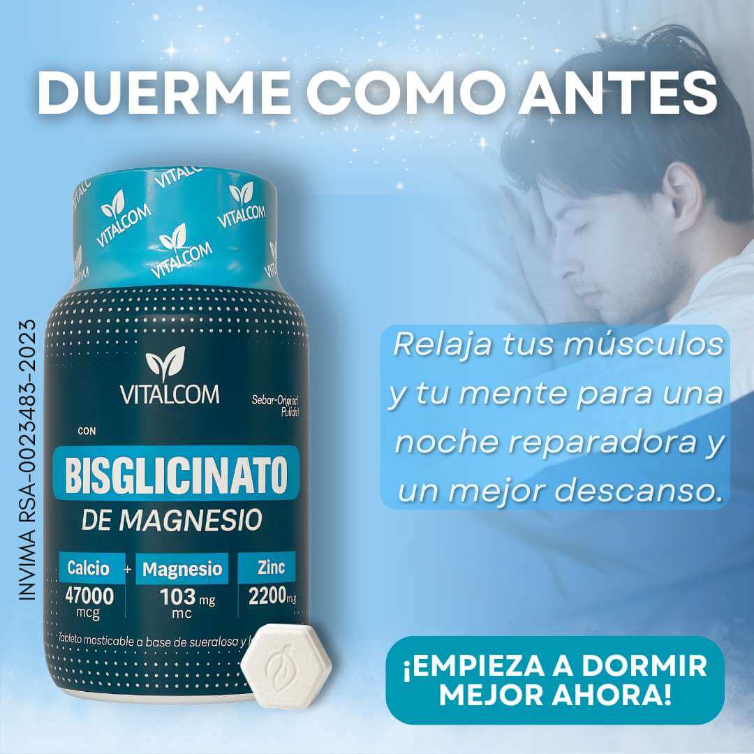 🌙✨ Relaja tu cuerpo, calma tu mente y favorece un descanso reparador con Bisglicinato de Magnesio